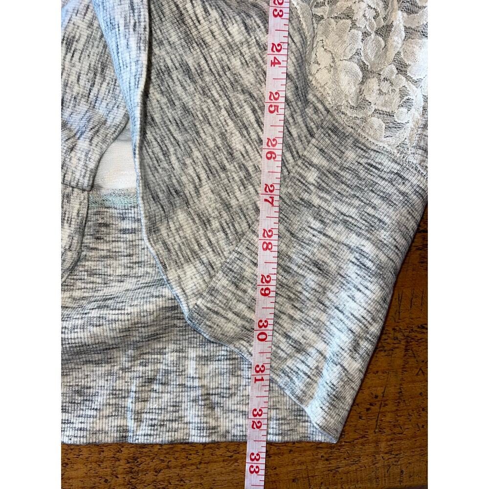 Womens Anthropologie Saturday Sunday Gray Cream Lace Quilted Open Cardigan L - Picture 9 of 10
